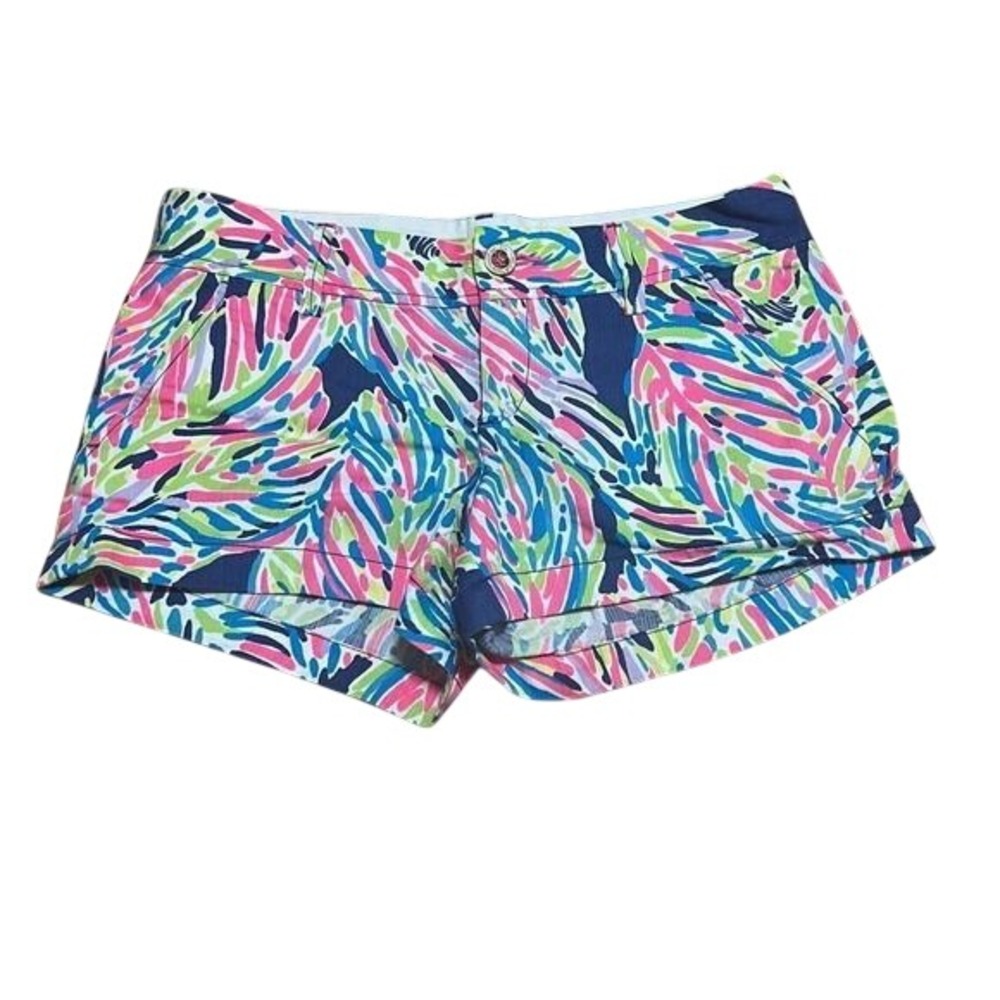 Lilly Pulitzer Palm Reader Walsh shorts sz 2 blue multi color